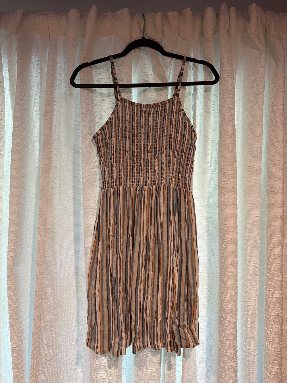 Multi- Striped Spaghetti-Strap (Adjustable) Summer Dress - Small